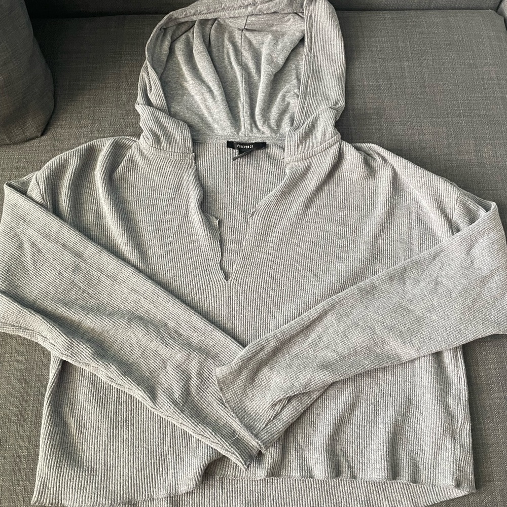 forever 21, grey cropped sweater, cute